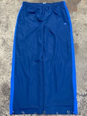 Y2K STARTER Track Pants Men’s Large Blue Baggy Breathable Lightweight Sports